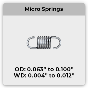 micro extension spring sizes