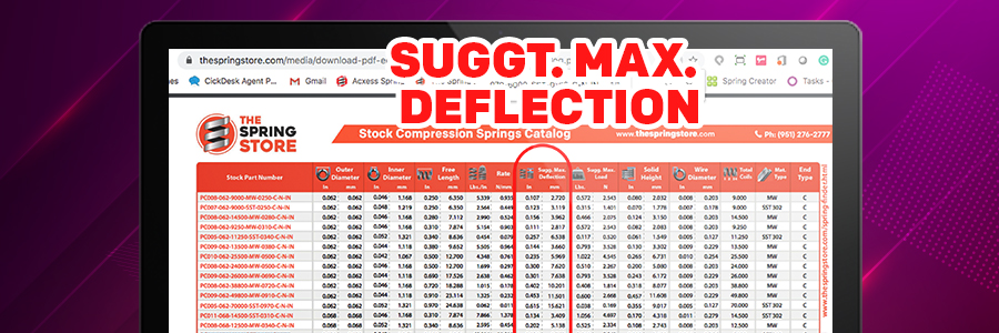 max deflection listed