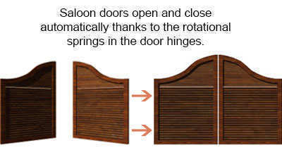rotational springs in saloon door hinges