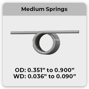 medium torsion spring sizes